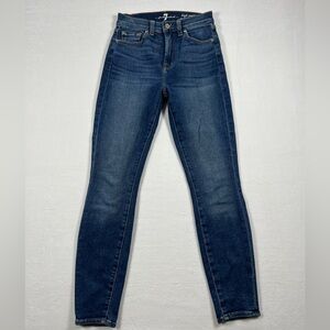 7 For All Mankind B Air High Waist Skinny Jeans Dark Wash Denim Womens Size 24